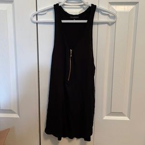 Dynamite black sleeveless top with gold zipper